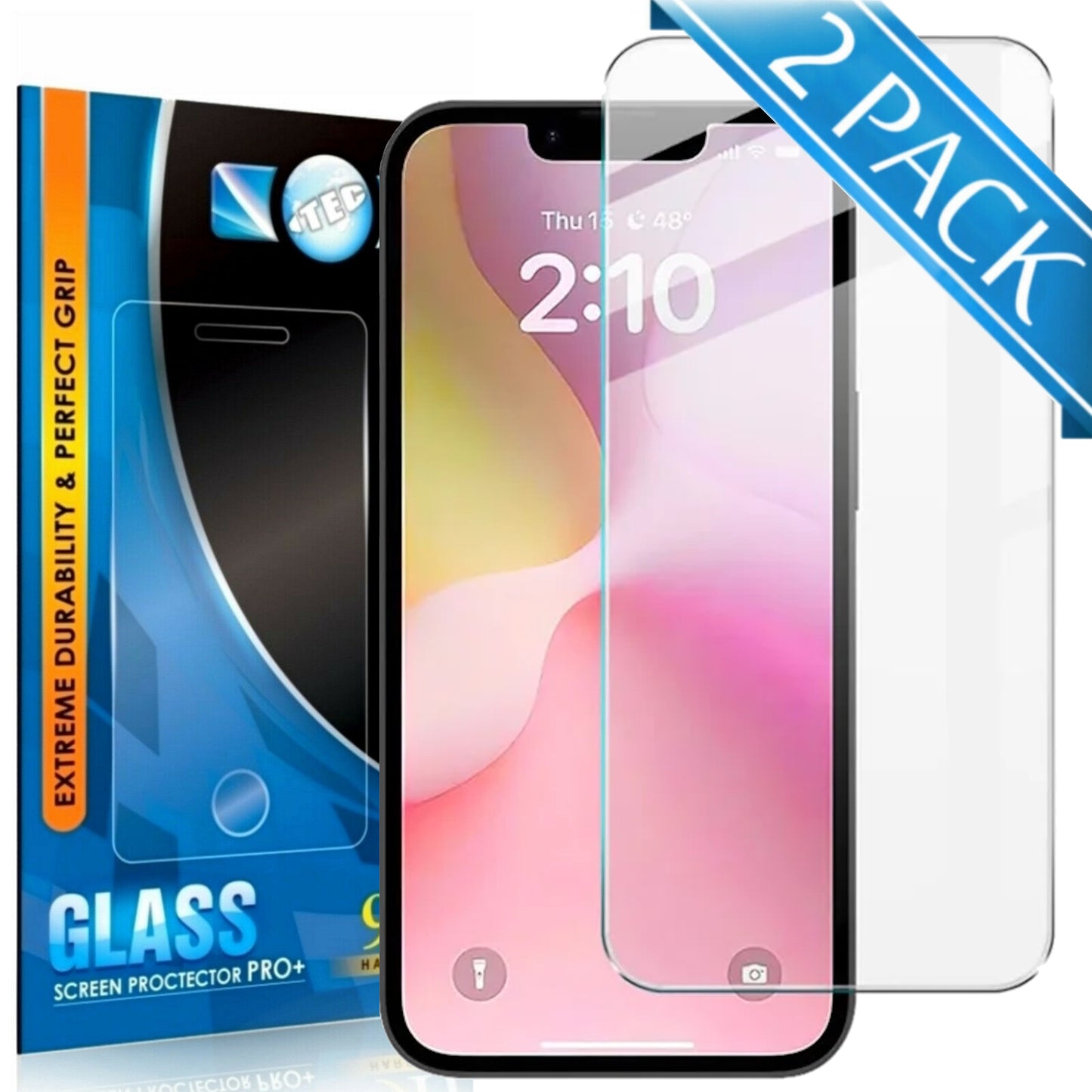 2 Pack - iTEC 2.5D Tempered Glass for All iPhone Models