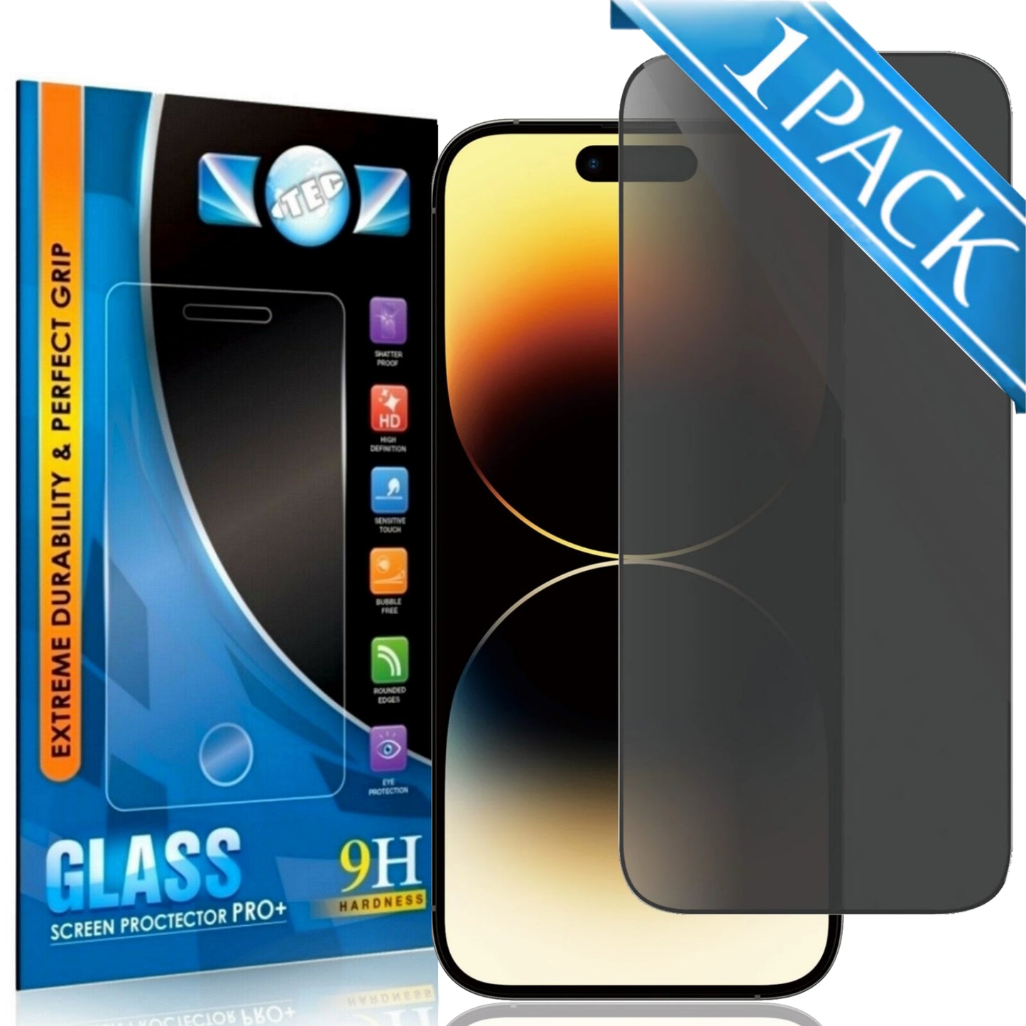 1 Pack - iTEC Privacy Tempered Glass for All iPhone Models