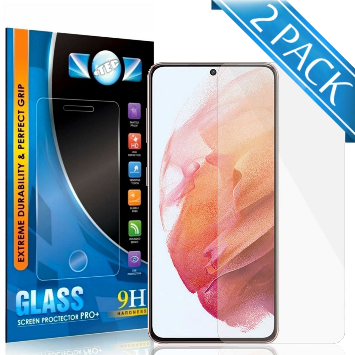 2 Pack - iTEC 2.5D Tempered Glass for All Samsung Models