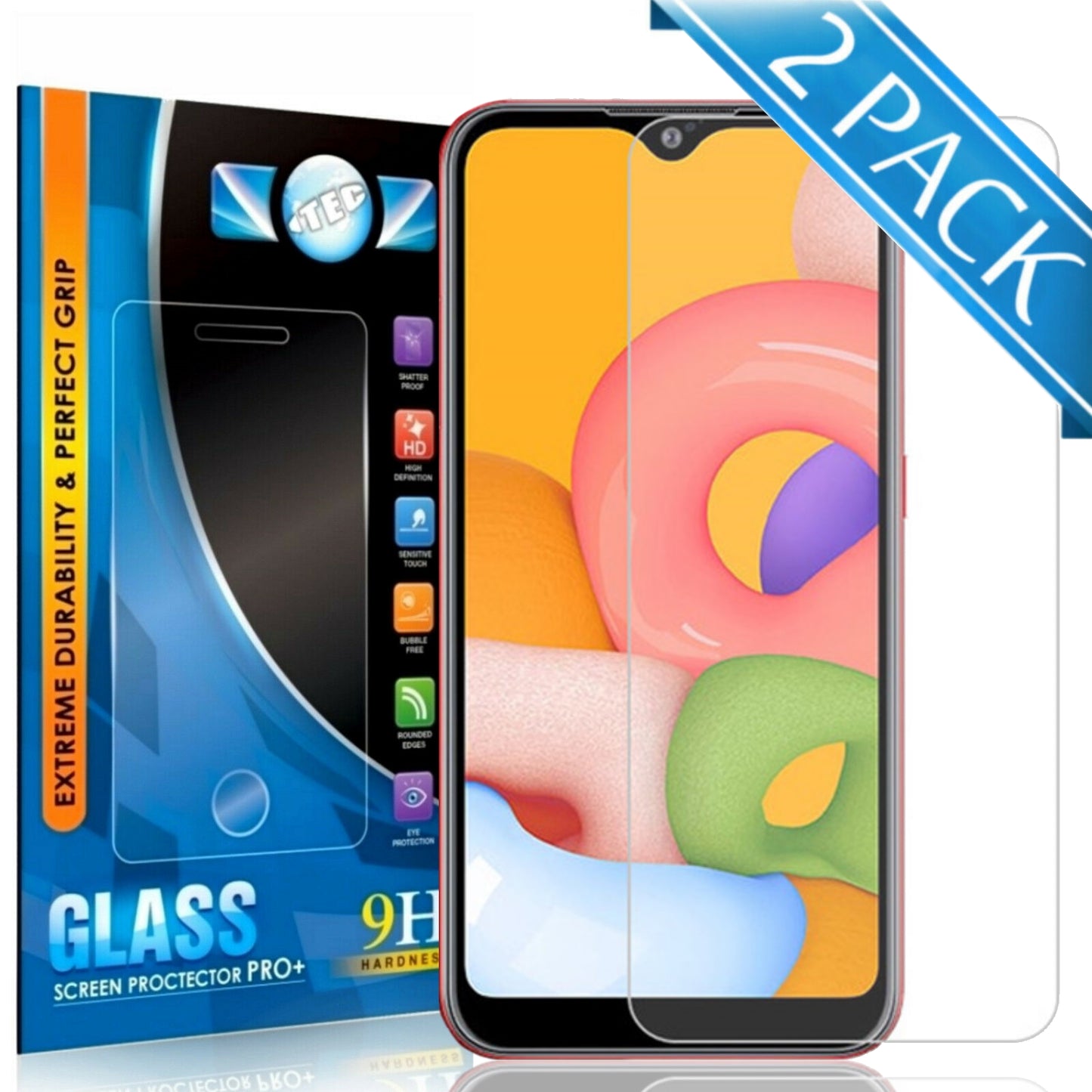 2 Pack - iTEC 2.5D Tempered Glass for All Samsung Models