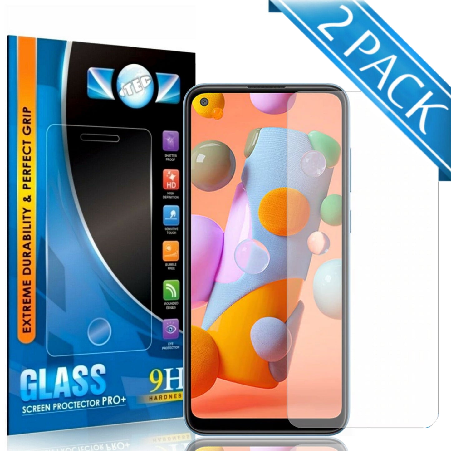 2 Pack - iTEC 2.5D Tempered Glass for All Samsung Models