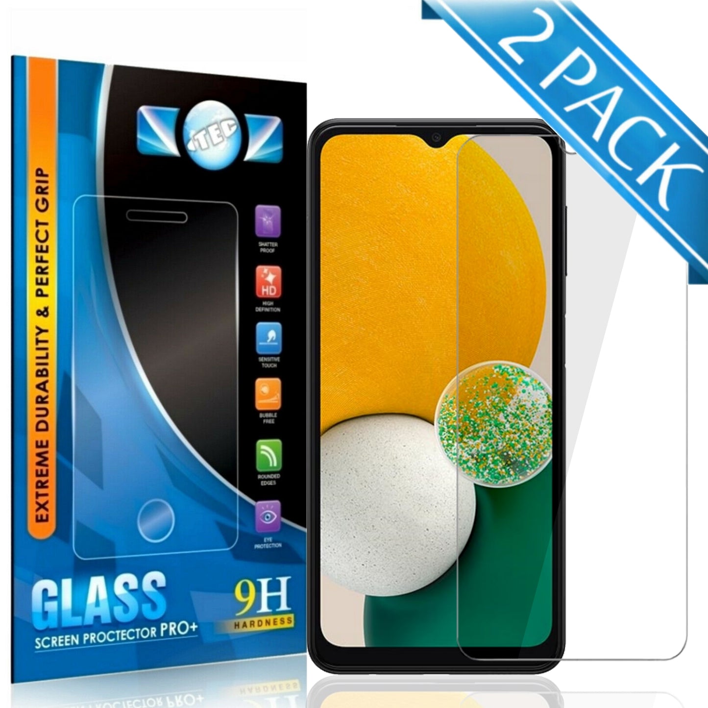 2 Pack - iTEC 2.5D Tempered Glass for All Samsung Models