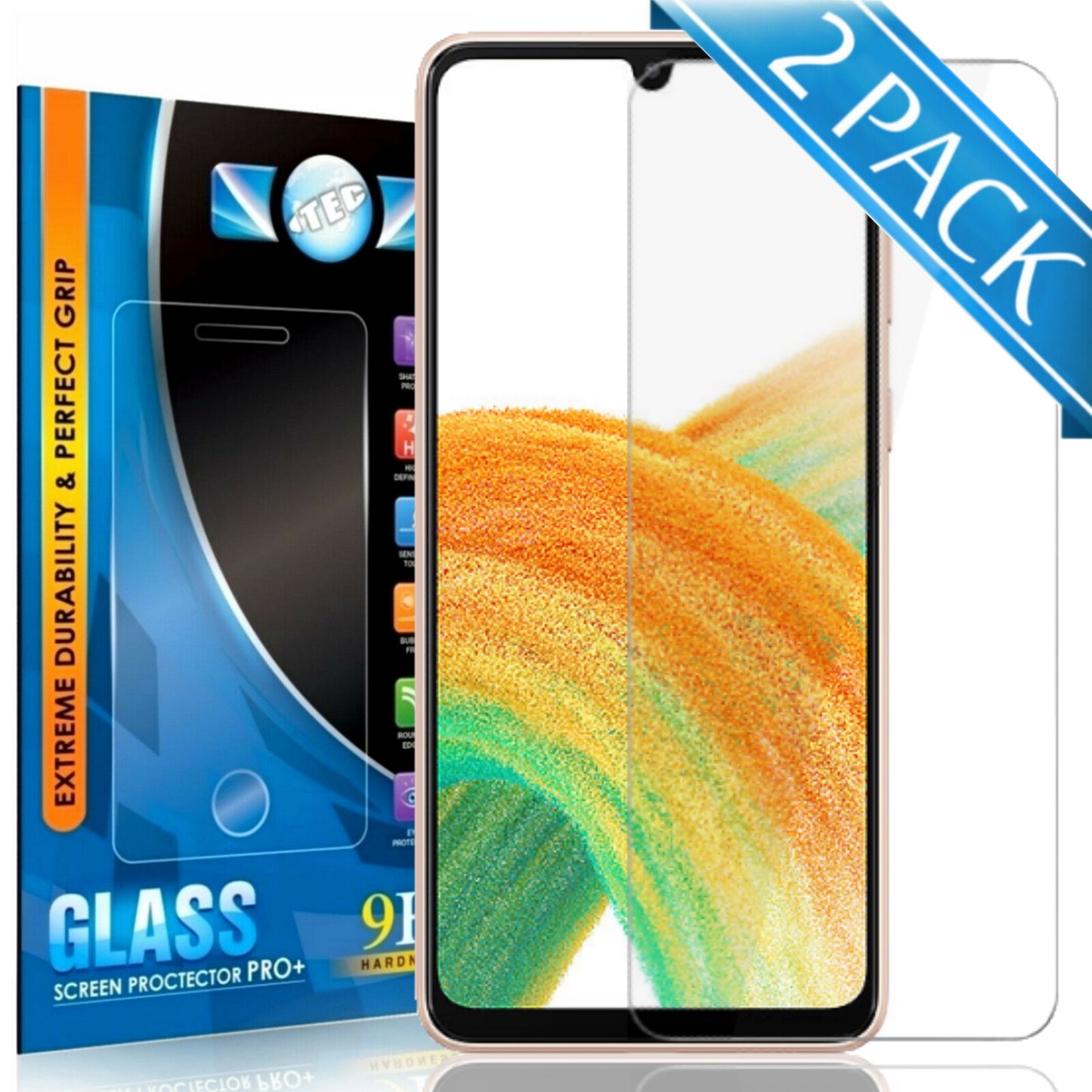 2 Pack - iTEC 2.5D Tempered Glass for All Samsung Models