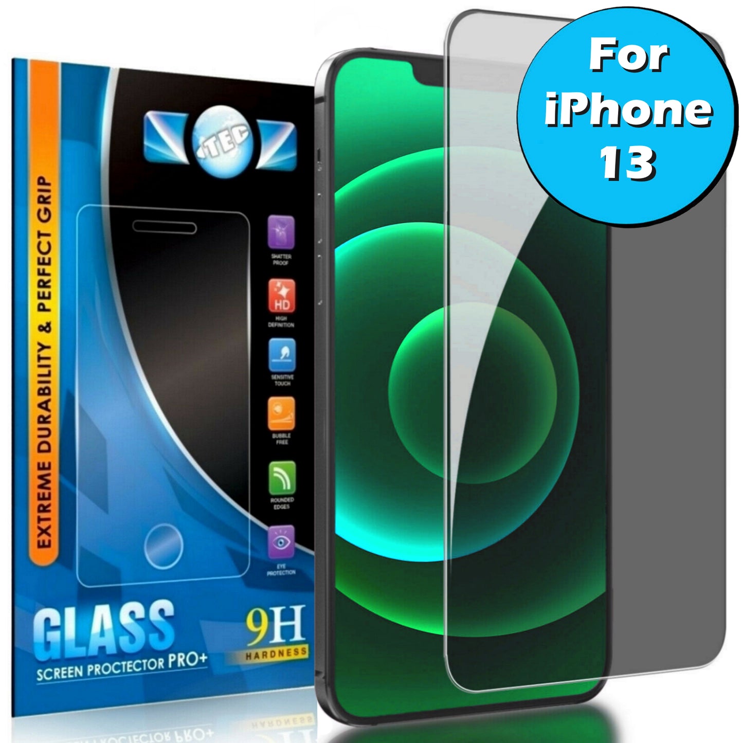 1 Pack - iTEC Privacy Tempered Glass for All iPhone Models