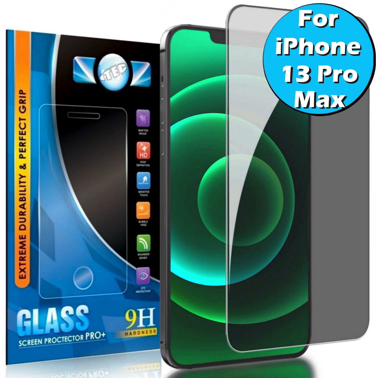 1 Pack - iTEC Privacy Tempered Glass for All iPhone Models